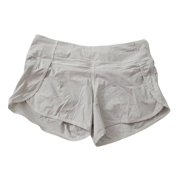 Lululemon Run Times Shorts Womens 6 White Running Athletic Lined 4" Inseam - Picture 1 of 9